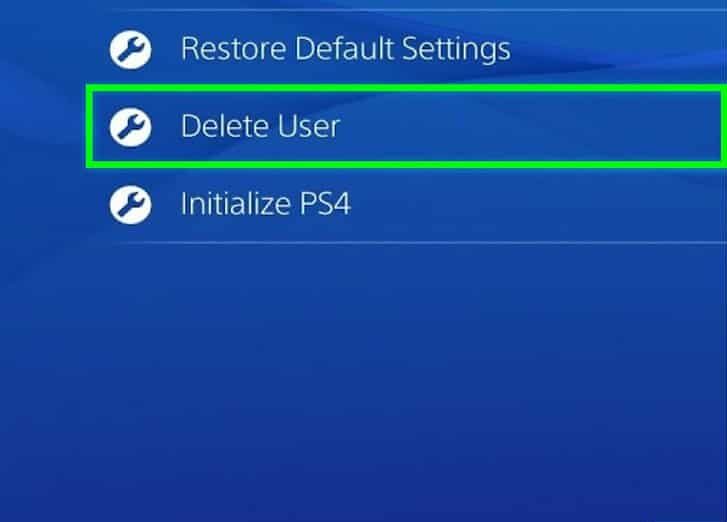 پاک کردن کاربر در PS4